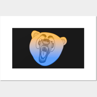 Orange and Blue Fade Bear Posters and Art